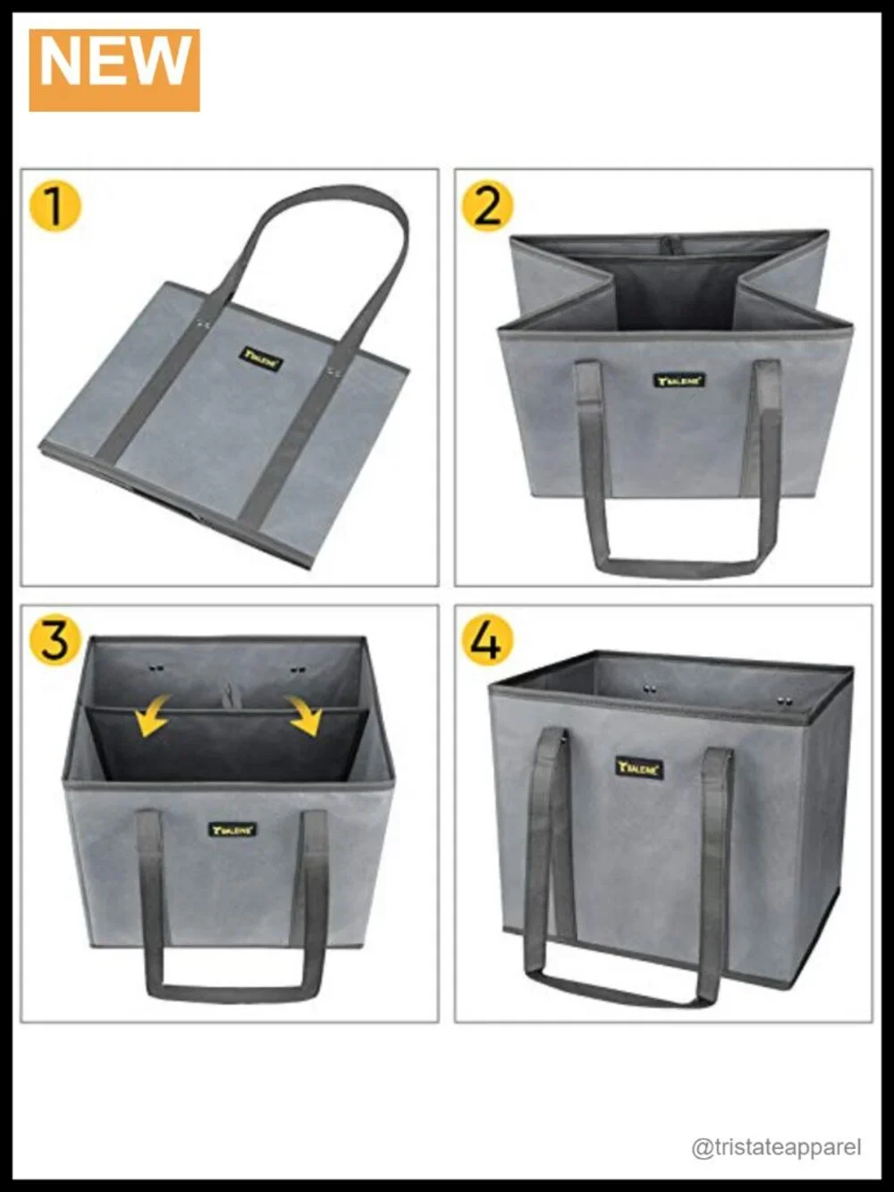 Reusable Grocery Bags Heavy Duty Shopping Tote 3 Pack